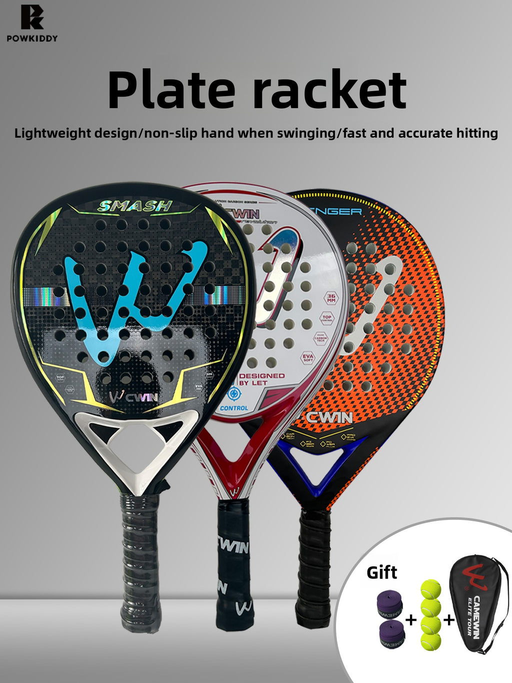Padel Racket 12K Carbon Fiber Material Adult Professional Cage-Type Student Entry-Level Competition Beach Racket