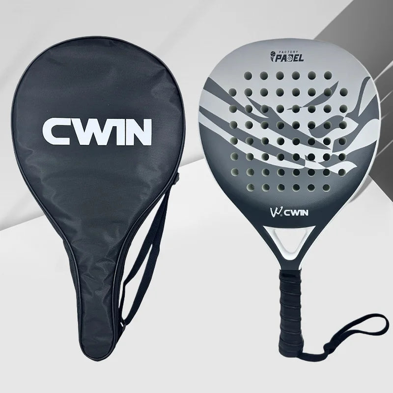 2026 Cwin Padel Racket Carbon Fiber Lightweight EVA Foam Soft Face Comfort Grip Shock Absorption Enhanced Sweet Spot with Bag