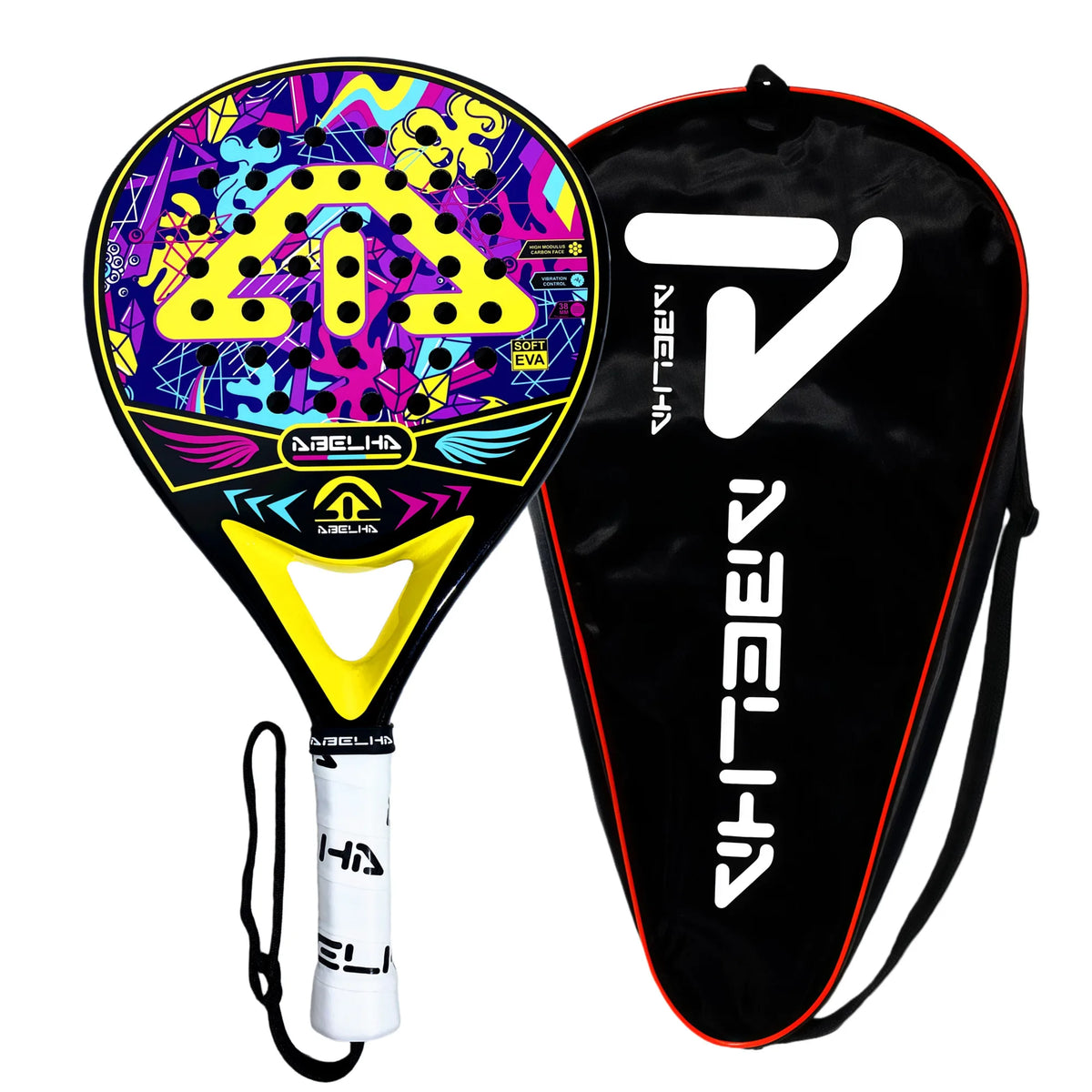 ABELHA 2026 Padel Racket Carbon Fiber Surface with EVA Memory Flex Foam Core Padel Tennis Racquets Lightweight