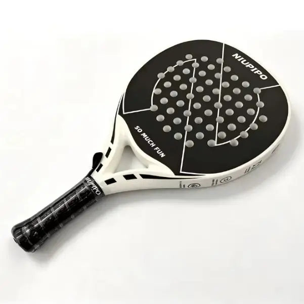 New Arrival NIUPIPO Black White Padel Tennis Racket Shock Absorbing Anti-vibration Paddle Racket Durable Frame for Outdoor Court