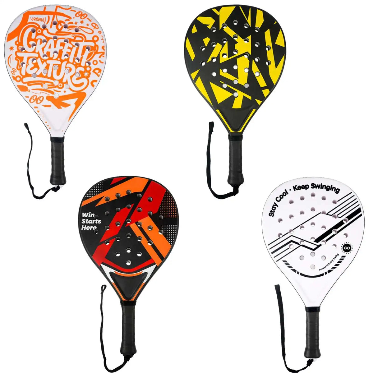 Padel Racket Carbon Fiber Surface with EVA Memory Flex Foam Core Padel Tennis Racquets Lightweight
