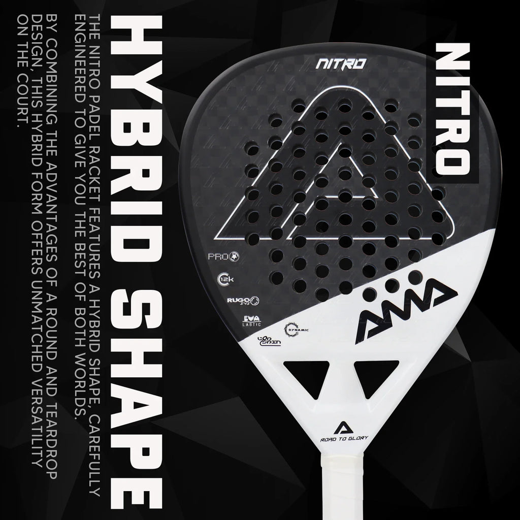 AMA SPORT Custom Logo Palas De Padel High Quality 3K/12K/18K Carbon Fiber Lightweight EVA Core Padel Rackets