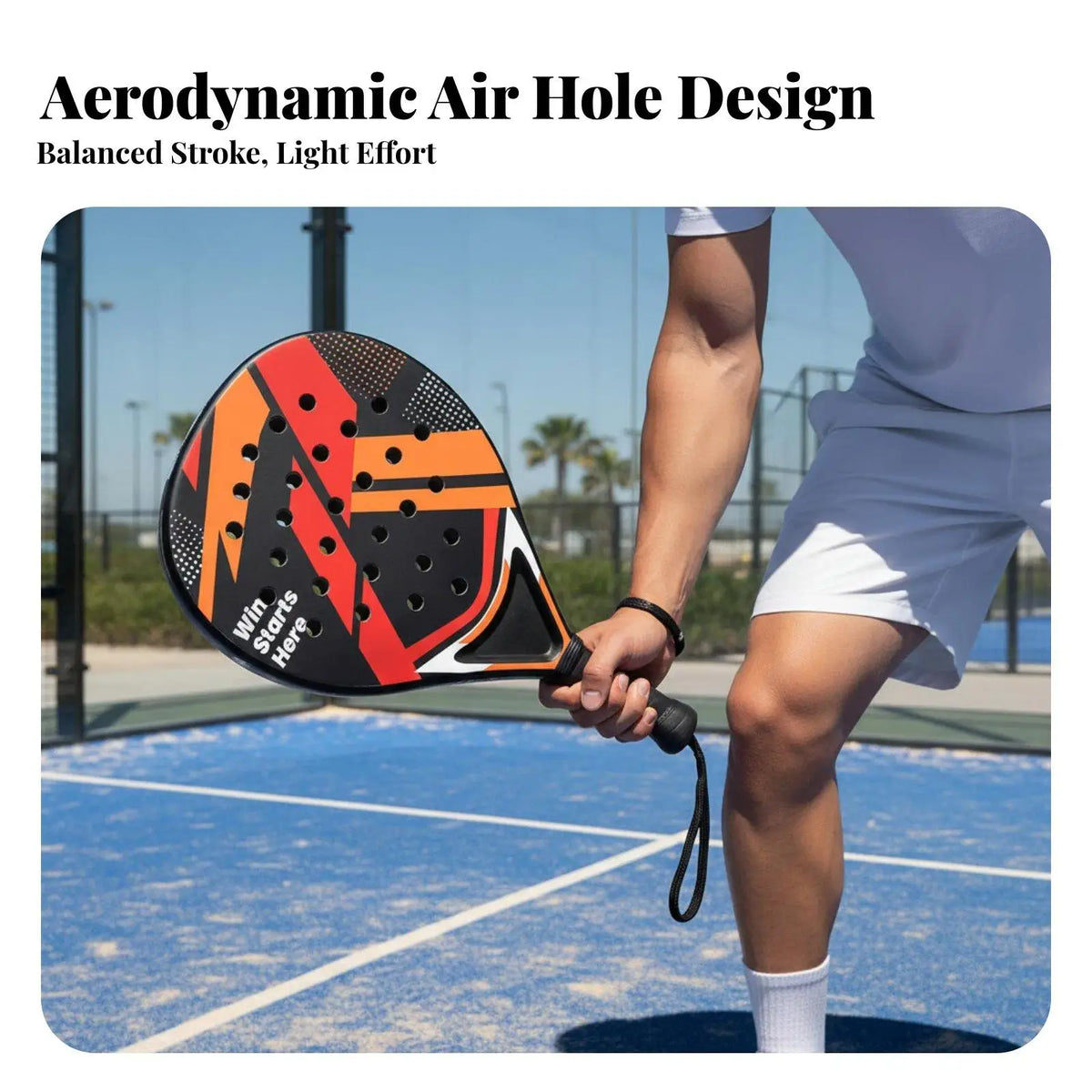 Padel Racket Carbon Fiber Surface with EVA Memory Flex Foam Core Padel Tennis Racquets Lightweight