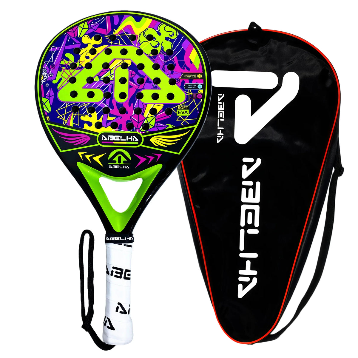 ABELHA 2026 Padel Racket Carbon Fiber Surface with EVA Memory Flex Foam Core Padel Tennis Racquets Lightweight