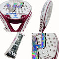 Cwin Paddle Racket Pro Carbon Fiber Soft EVA Surface Comfort for Professional Training Play Tennis Paddle Racquet with Padel Bag