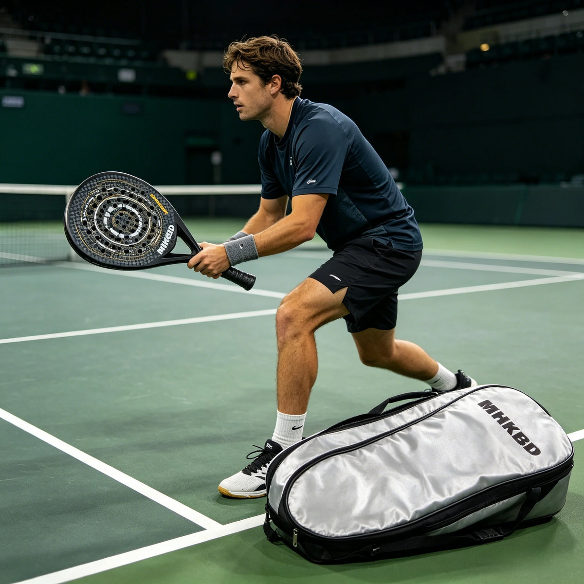 MHKBD Carbon Fiber Padel Racket Shock Absorption Arm Friendly High Performance with Carry Bag 2026