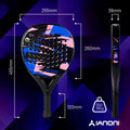 IANONI 8100 BLUE Padel Racket Carbon Fiber Surface with EVA Memory Flex Foam Core Lightweight Padel Racquet